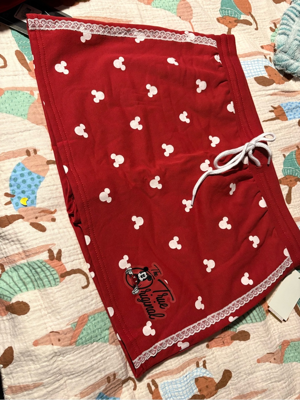 Disney Red Girls' Shorts with White Mickey Heads